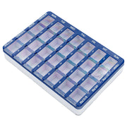 Medisure 28 Compartment Slide Cover Weekly Pill Organiser Blue/Green