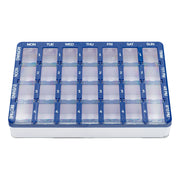 Medisure 28 Compartment Slide Cover Weekly Pill Organiser Blue/Green