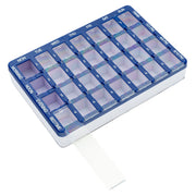 Medisure 28 Compartment Slide Cover Weekly Pill Organiser Blue/Green