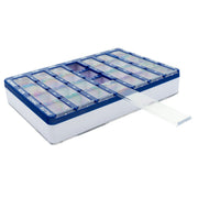 Medisure 28 Compartment Slide Cover Weekly Pill Organiser Blue/Green