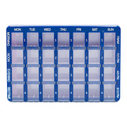 Medisure 28 Compartment Slide Cover Weekly Pill Organiser Blue/Green