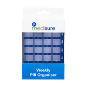 Medisure 28 Compartment Slide Cover Weekly Pill Organiser Blue/Green
