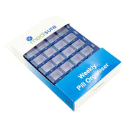 Medisure 28 Compartment Slide Cover Weekly Pill Organiser Blue/Green