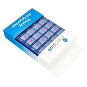 Medisure 28 Compartment Slide Cover Weekly Pill Organiser Blue/Green