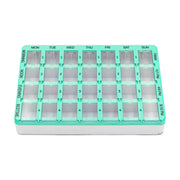 Medisure 28 Compartment Slide Cover Weekly Pill Organiser Blue/Green
