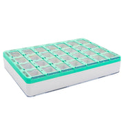 Medisure 28 Compartment Slide Cover Weekly Pill Organiser Blue/Green