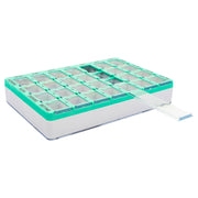 Medisure 28 Compartment Slide Cover Weekly Pill Organiser Blue/Green