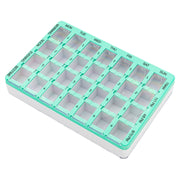Medisure 28 Compartment Slide Cover Weekly Pill Organiser Blue/Green