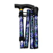 Medisure Foldable Metal Walking Stick - Floral Purple - IndustraCare