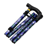 Medisure Foldable Metal Walking Stick - Floral Purple - IndustraCare