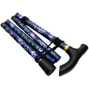 Medisure Foldable Metal Walking Stick - Floral Purple - IndustraCare
