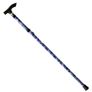 Medisure Foldable Metal Walking Stick - Floral Purple - IndustraCare