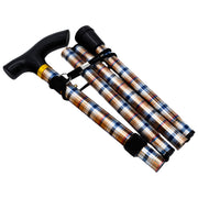 Medisure Foldable Metal Walking Stick - Tartan - IndustraCare