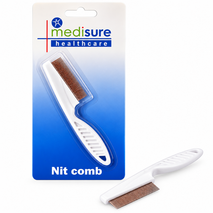 Medisure Fine Toothed Nit Comb with Handle - Large