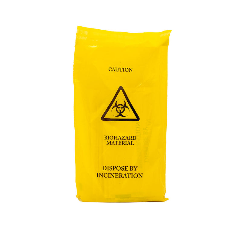 Qualicare 20cm x 35cm Yellow Bio Hazard Vomit Bag - Pack of 50 - IndustraCare