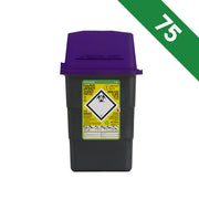 Sharpsafe 5th Gen Sharps Bin 1.8 Litre Purple Lid - Bulk Case of 75 - IndustraCare