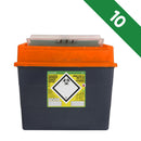 Sharpsafe 30 Litre Sharps Bin Protected Access Orange Lid - Bulk Case of 10 - IndustraCare