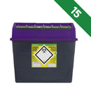 Sharpsafe 30 Litre Sharps Bin Purple Lid - Bulk Case of 15 - IndustraCare
