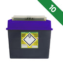 Sharpsafe 30 Litre Sharps Bin Protected Access Purple Lid - Bulk Case of 10 - IndustraCare