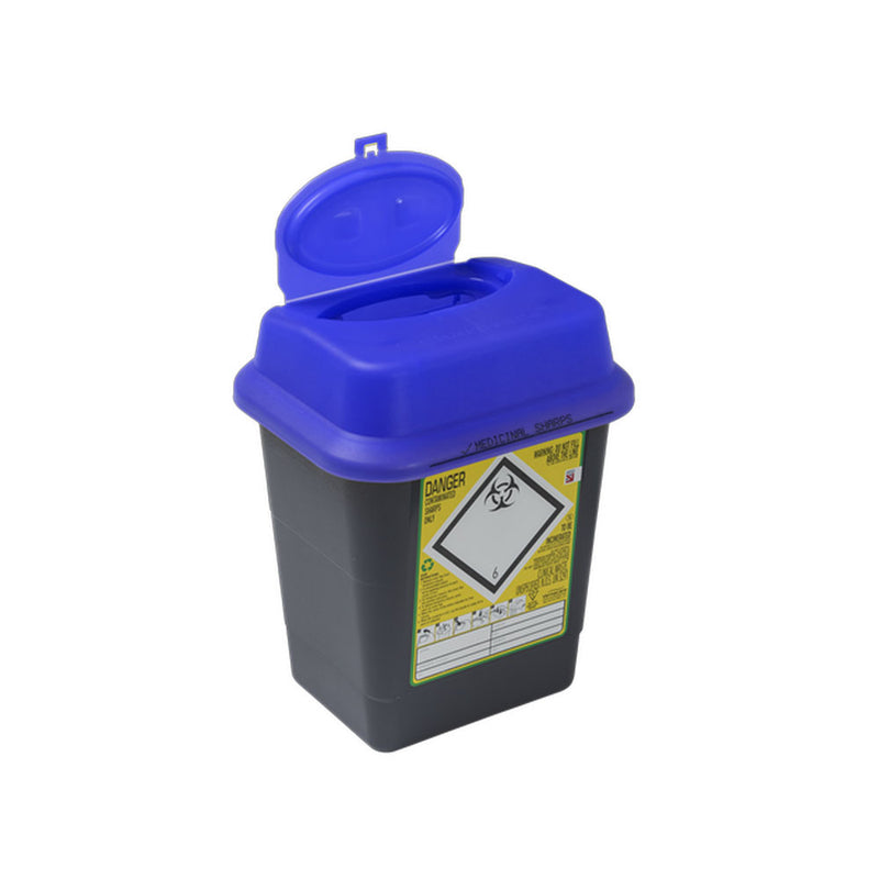 Sharpsafe Recycled Plastic Sharps Bin 5 Litre Scottish Blue Lid - Bulk Case of 48