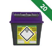 Sharpsafe 9 Litre Sharps Bin Purple Lid - Bulk Case of 20 - IndustraCare