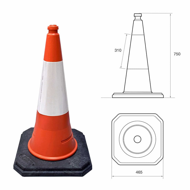 Skipper 36m Retractable Barrier Standard Traffic Cone and Topper Kit