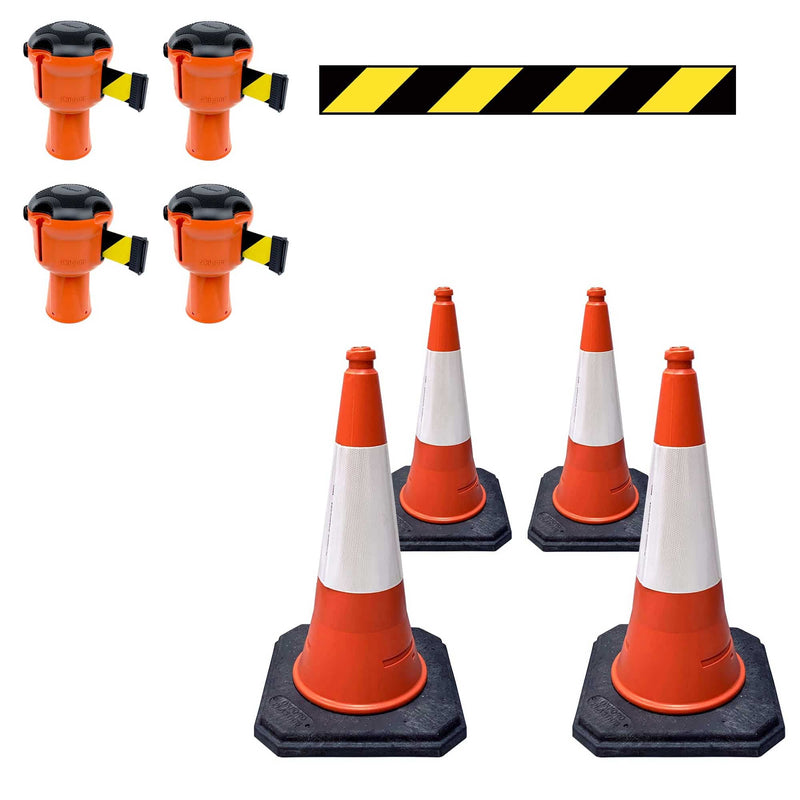 Skipper 36m Retractable Barrier Standard Traffic Cone and Topper Kit