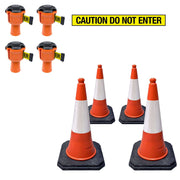 Skipper 36m Retractable Barrier Standard Traffic Cone and Topper Kit - IndustraCare