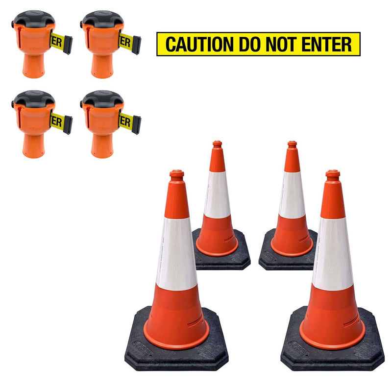 Skipper 36m Retractable Barrier Standard Traffic Cone and Topper Kit