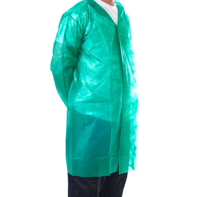 Disposable Visitors Coat (Velcro Fastening) - Green
