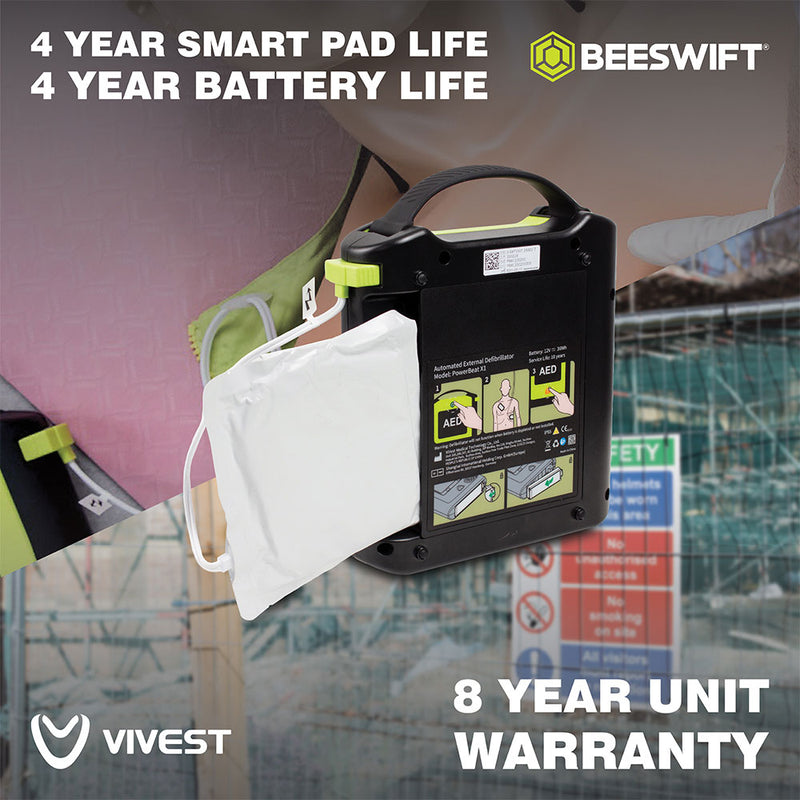 Vivest Power Beat X1 Semi-Automatic Defibrillator Outdoor Cabinet Bundle - IndustraCare