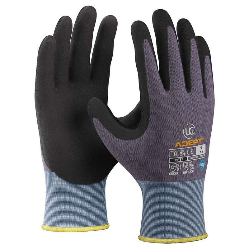 Adept NFT Palm Coated Gloves - Grey - IndustraCare