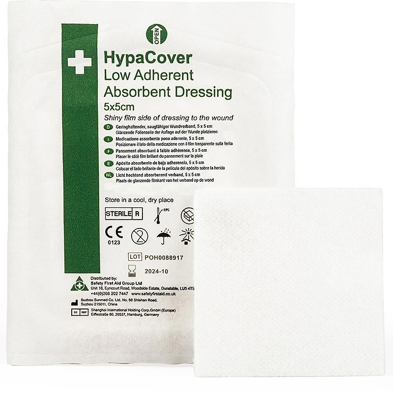 HypaCover Low Adherent Absorbent Dressing 5x5cm - Pack of 10 - IndustraCare