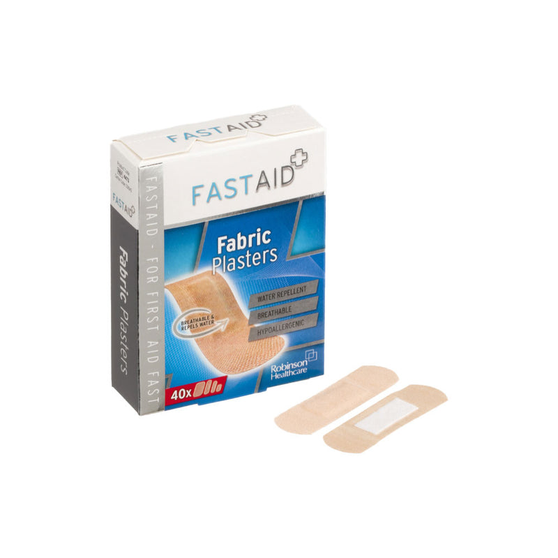 Fast Aid Antiseptic Fabric Plasters 40 Assorted Plasters In 4 Sizes