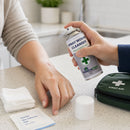 IndustraCare 150ml Spray Wound Cleanser in use on a small scratch