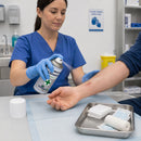 IndustraCare 150ml Spray Wound Cleanser in use on a small graze