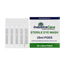 IndustraCare Sterile Eyewash pods 20ml - Pack of 25 - IndustraCare