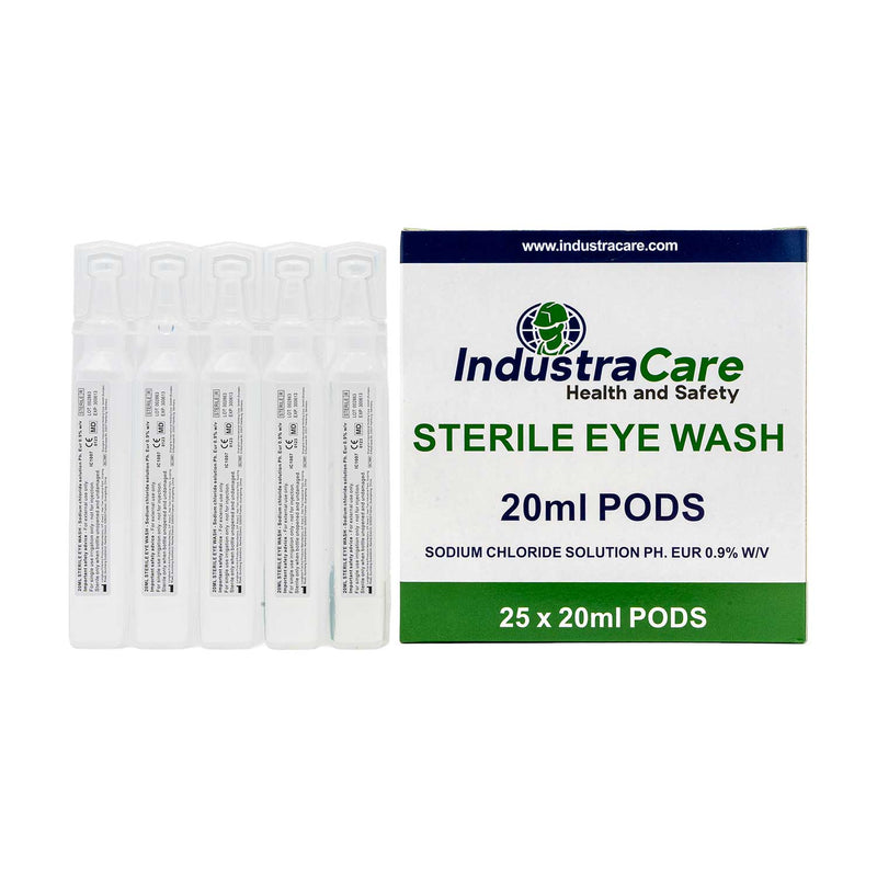 IndustraCare Sterile Eyewash pods 20ml - Pack of 25