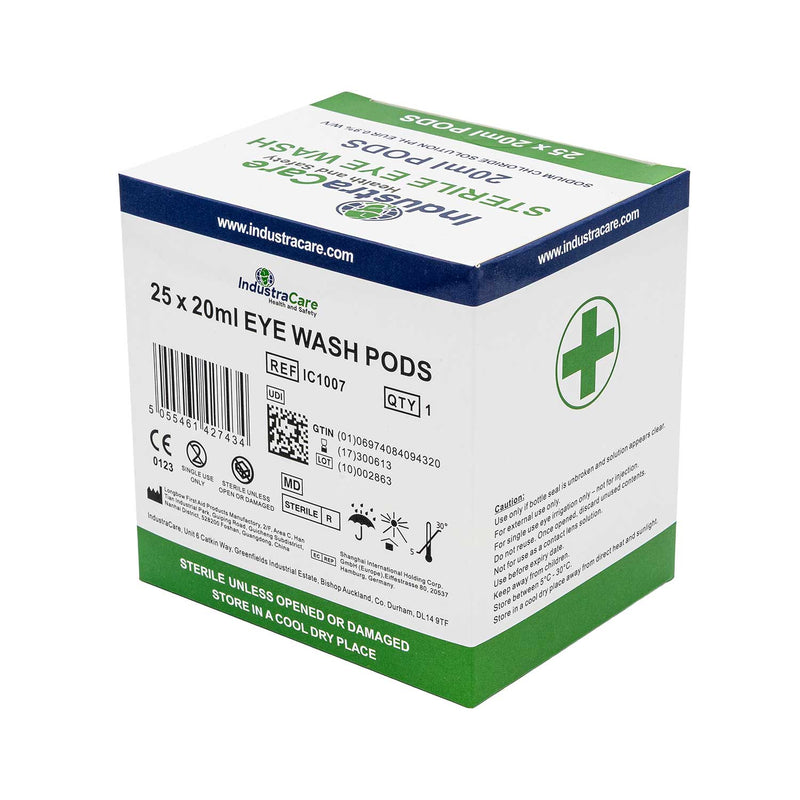 IndustraCare Sterile Eyewash pods 20ml - Pack of 25