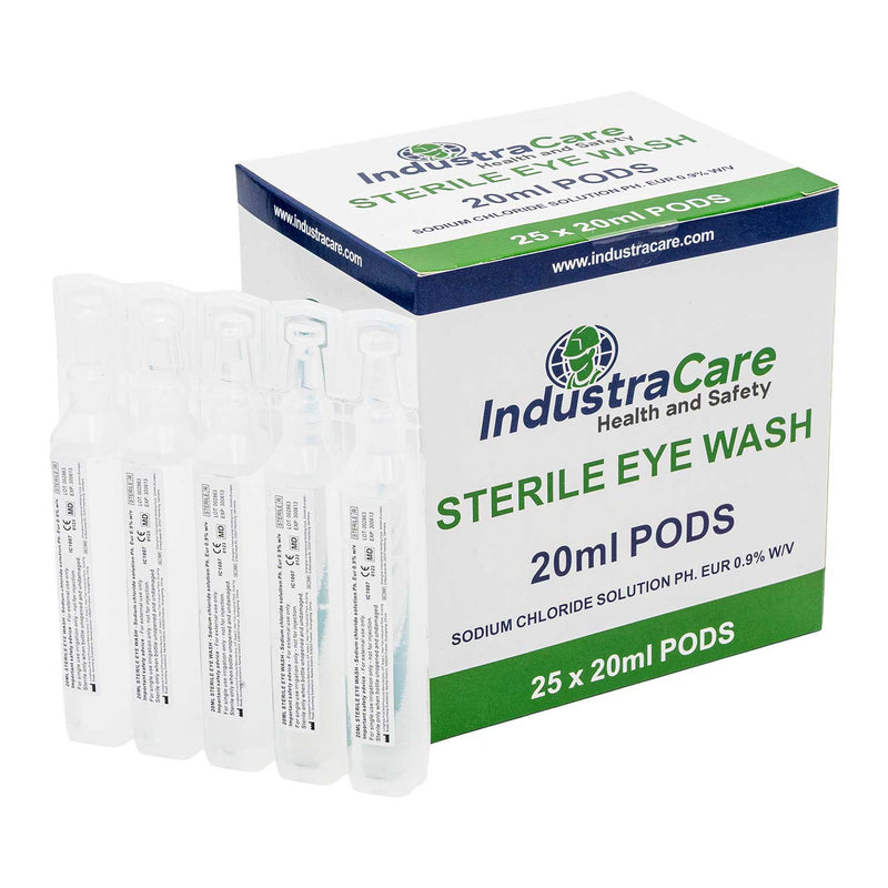 IndustraCare Sterile Eyewash pods 20ml - Pack of 25