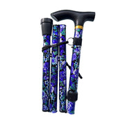 Medisure Foldable Metal Walking Stick - Floral Purple