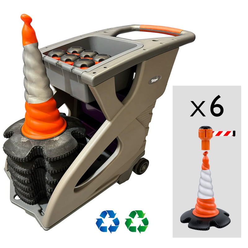 Skipper Traffic Cone Unicart Kit includes 6 x Skipper Twist Cones, 6 Skippers and 1 Accessory Pack