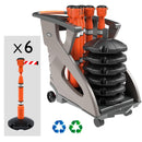 Skipper Orange Unicart Kit includes 6 Skippers & 6 Posts with Bases - IndustraCare