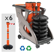 Skipper Orange Unicart Kit includes 6 Skippers & 6 Posts with Bases - IndustraCare