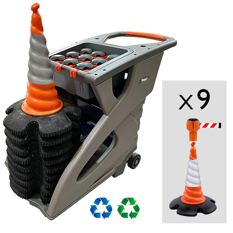 Skipper Traffic Cone Unicart Kit includes 9 x Skipper Twist Cones, 9 Skippers and 1 Accessory Pack