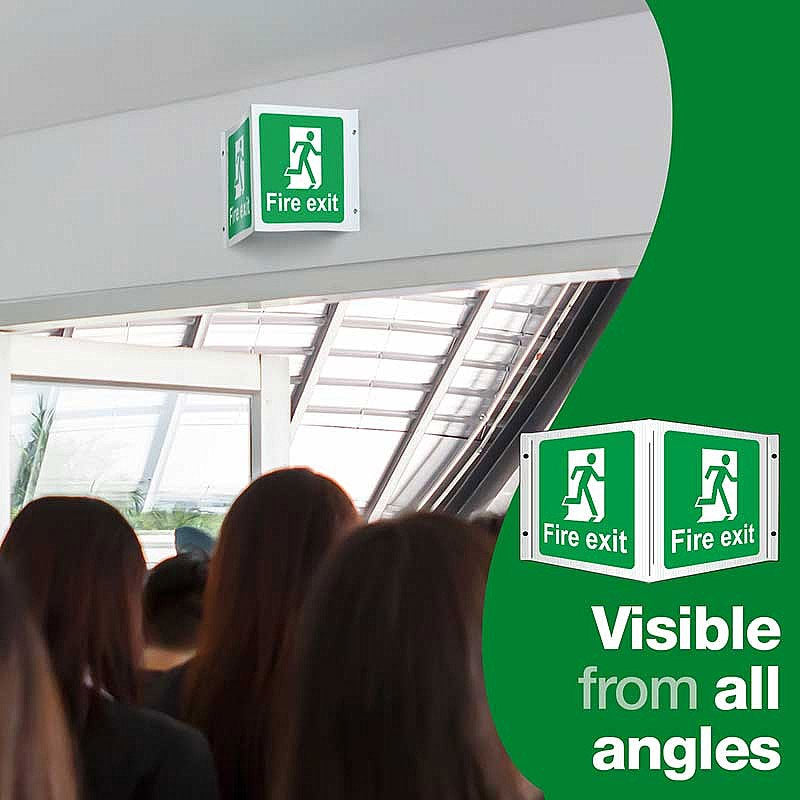 Fire Point Projecting Sign Fire Exit 3D Projecting Sign 43x20cm– IndustraCare