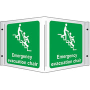 Emergency Evacuation Chair Rigid 3D Projecting Sign 43x20cm - IndustraCare