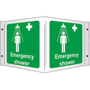 Emergency shower Rigid 3D Projecting Sign 43x20cm - IndustraCare