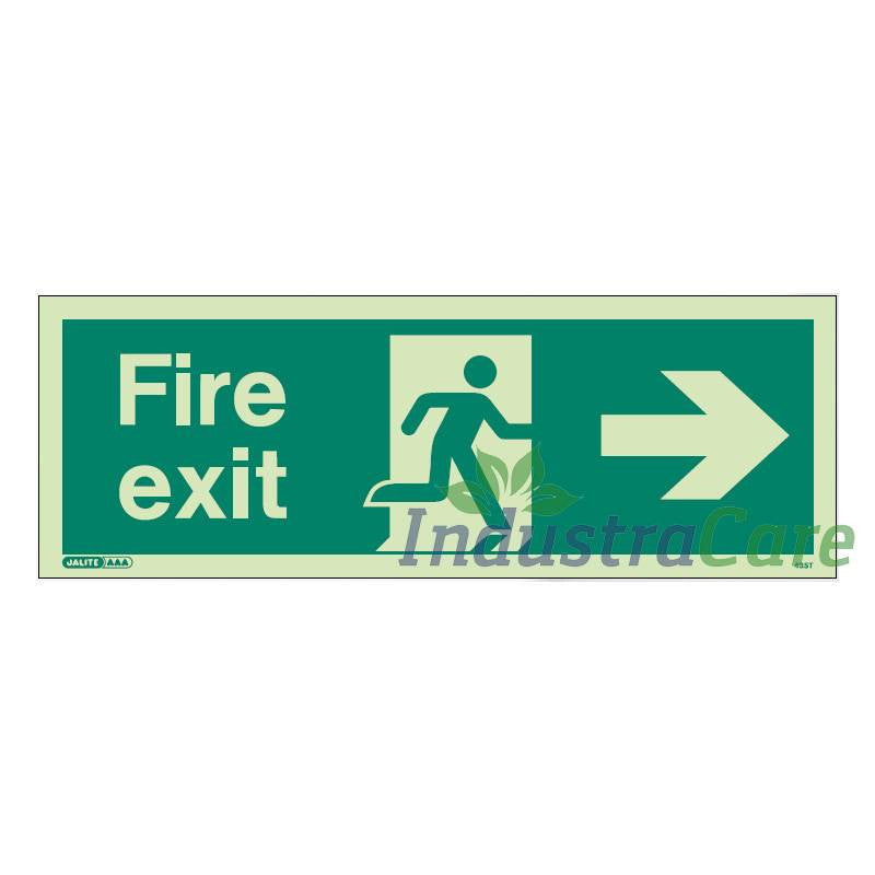 Jalite Fire Exit Arrow Right Photoluminescent Sign - IndustraCare