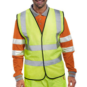 Hi Vis EN20471 Vest Saturn Yellow - IndustraCare